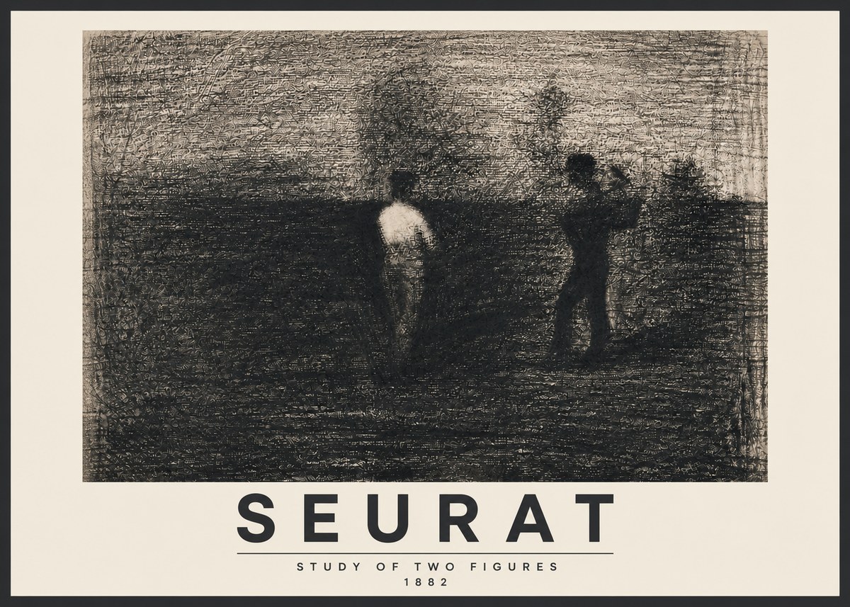 Seurat Study of Two Figures No3 - Plakat