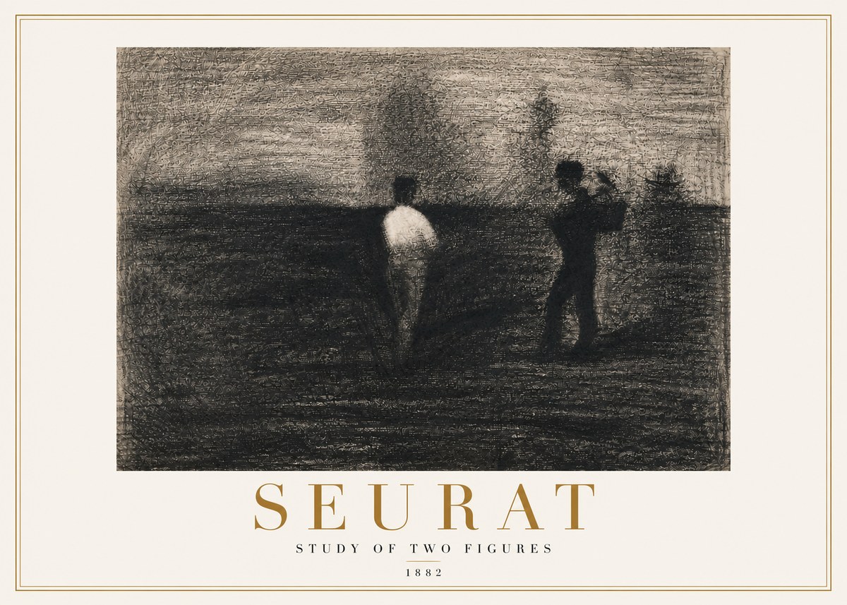 Seurat Study of Two Figures No4 - Plakat
