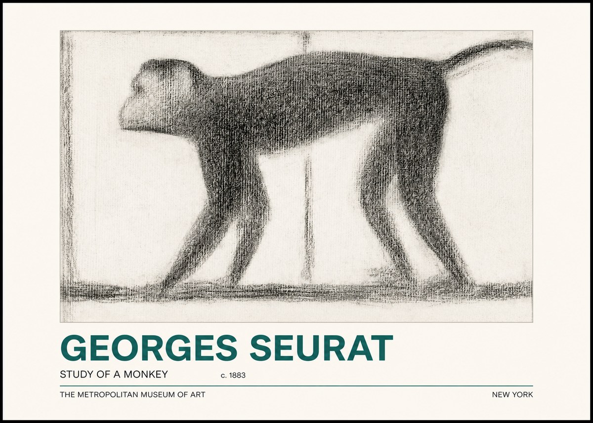 Seurat Study of a Monkey No2 - Plakat