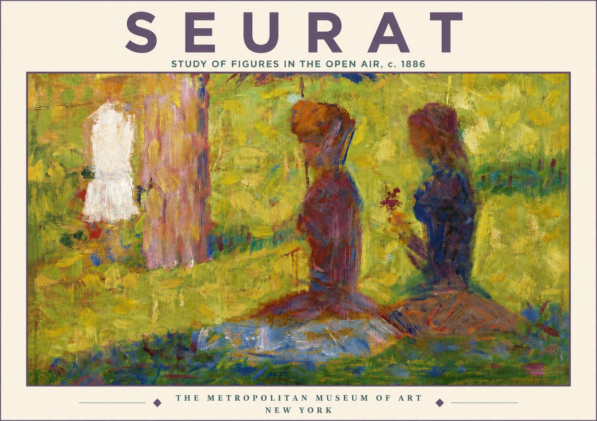 Seurat Study of Figures in the Open Air, C. 1886 No5 - Plakat