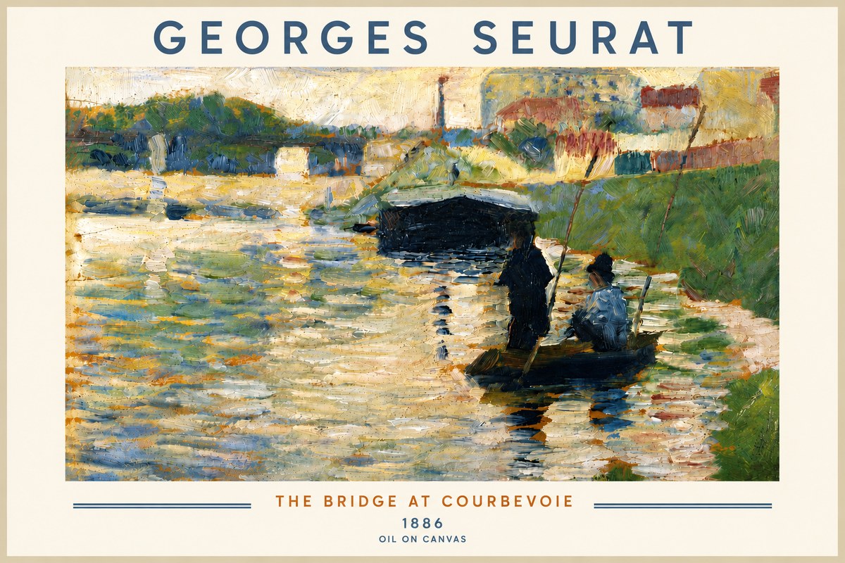 Seurat The Bridge at Courbevoie No6 - Plakat