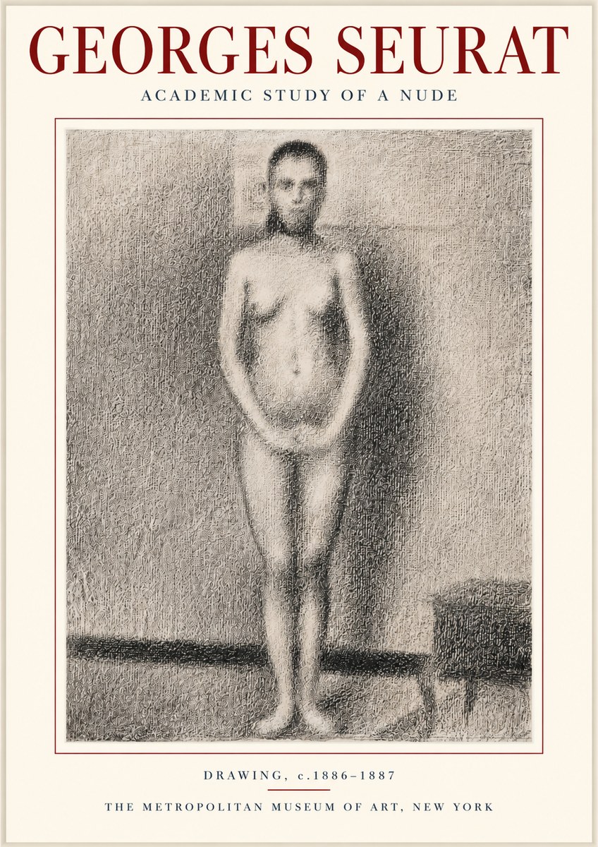 Seurat Academic Study of a Nude No3 - Plakat