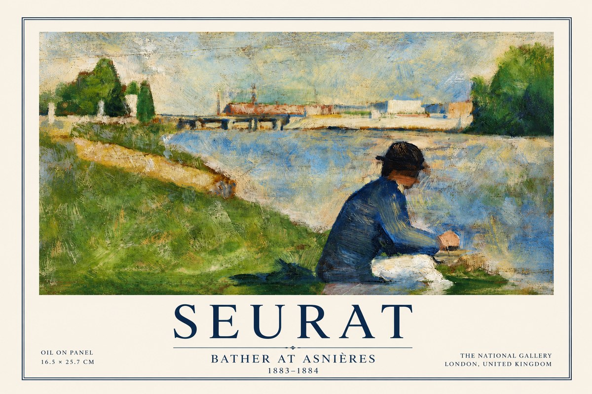 Seurat Bather at Asnières No3 - Plakat