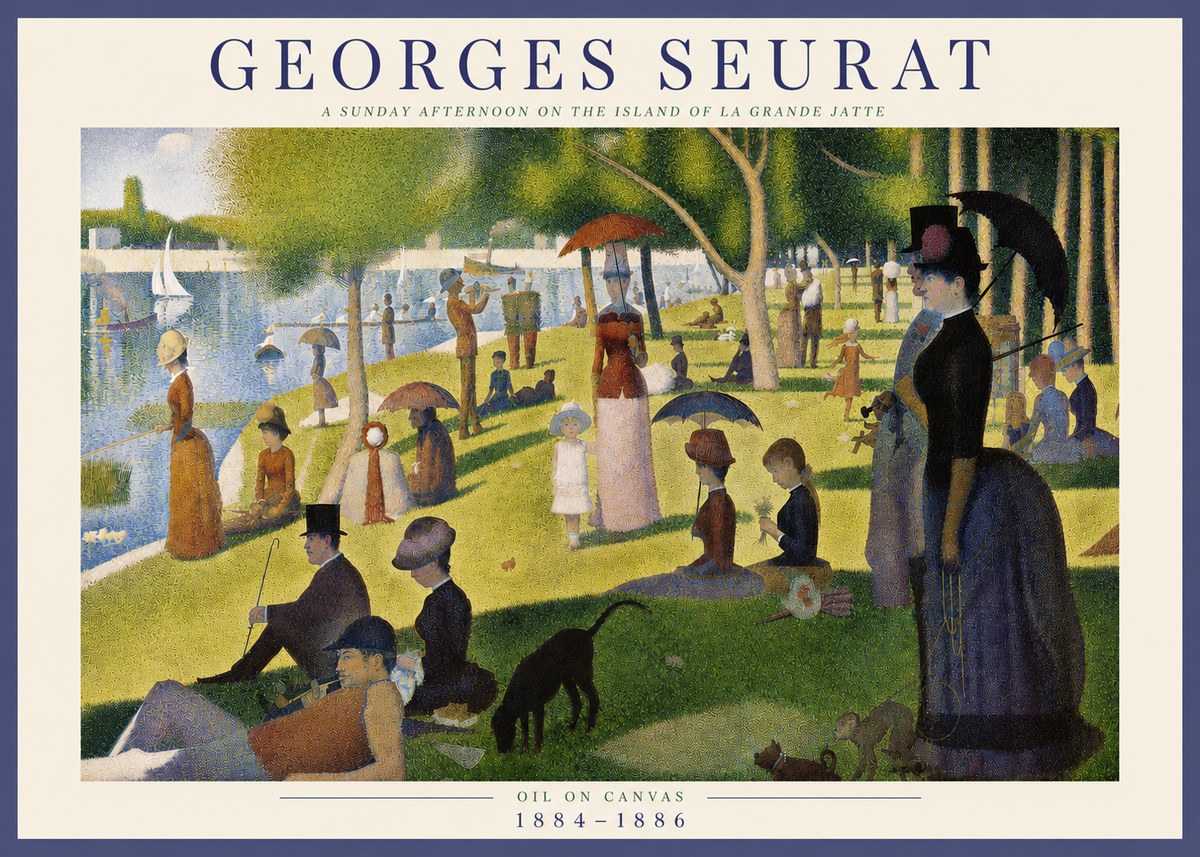 Seurat A Sunday Afternoon on the Island of La Grande Jatte III No4 - Plakat