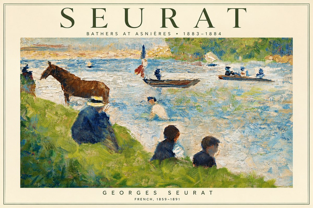 Seurat Bathers at Asnières II No3 - Plakat