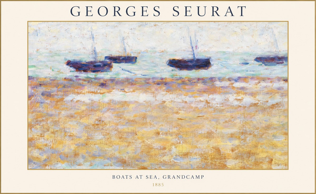 Seurat Boats at Sea, Grandcamp No1 - Plakat