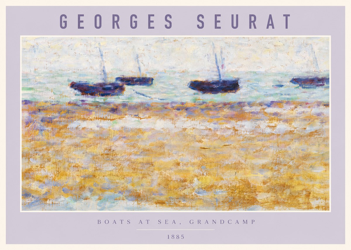 Seurat Boats at Sea, Grandcamp No6 - Plakat