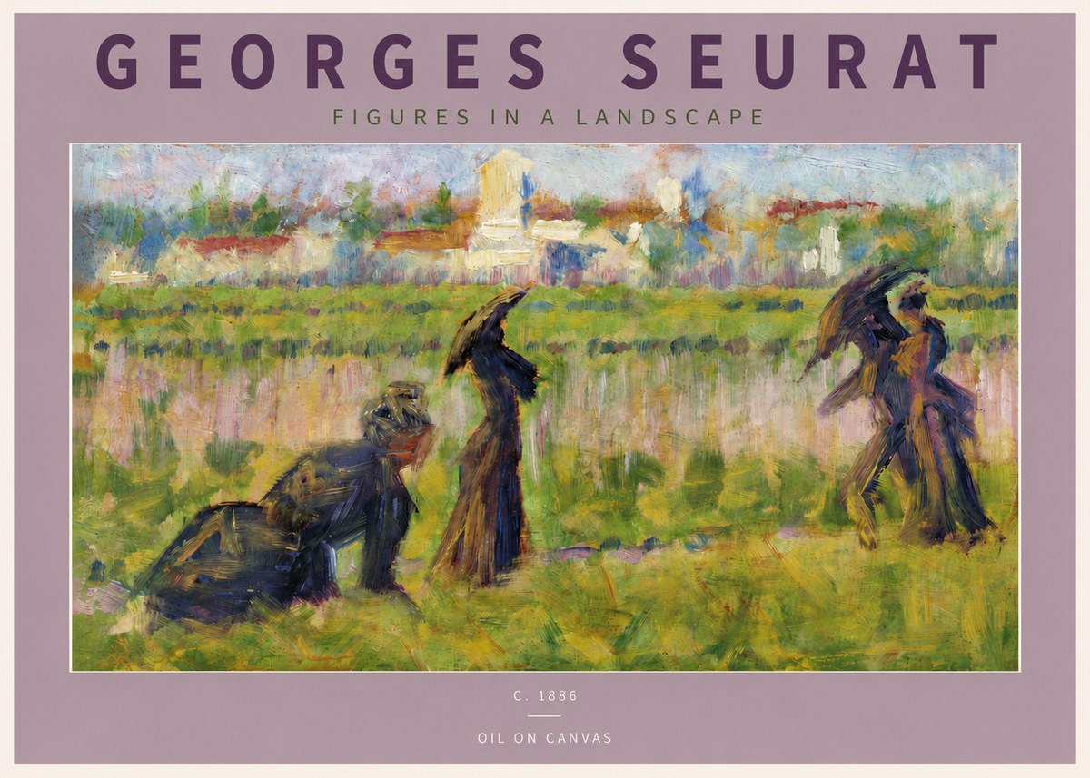 Seurat Figures in a Landscape No4 - Plakat