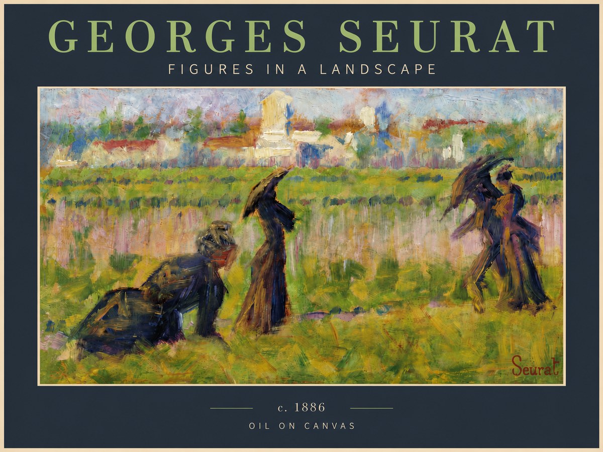 Seurat Figures in a Landscape No5 - Plakat