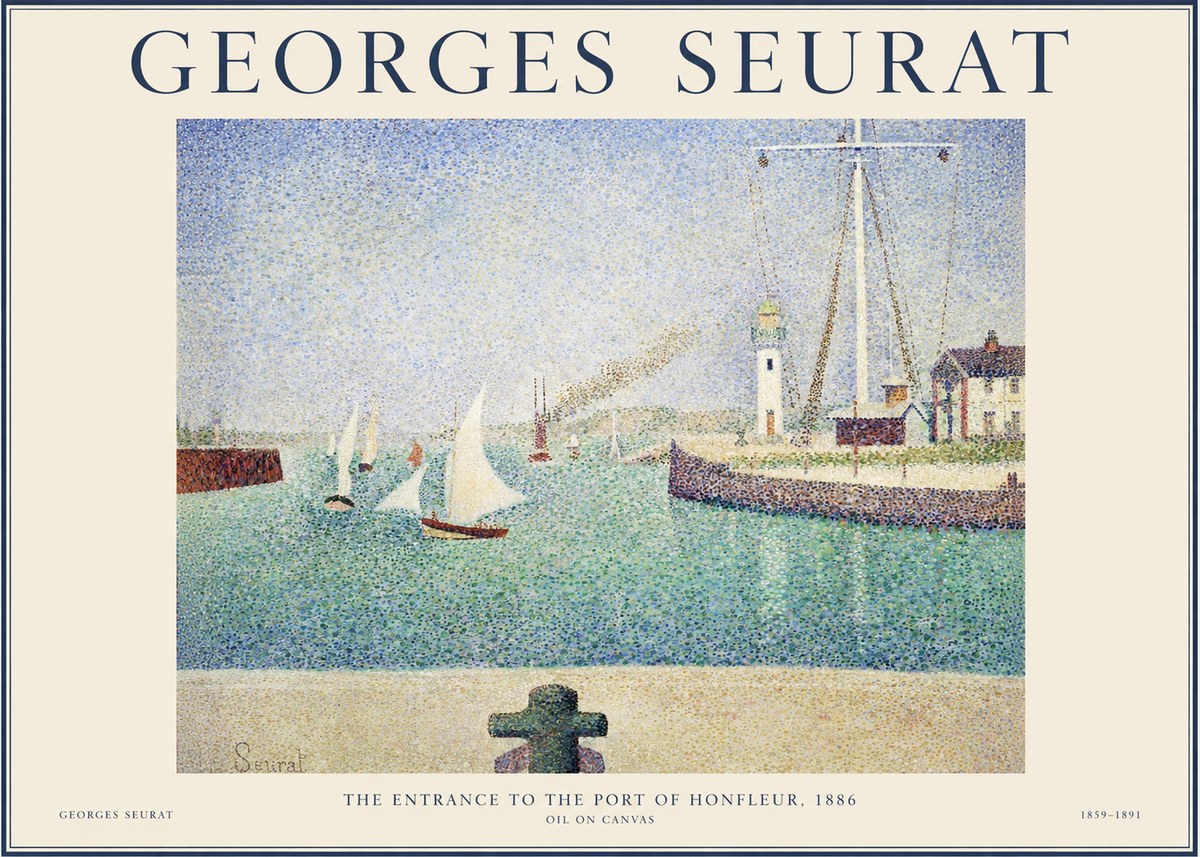 Seurat The Entrance to the Port of Honfleur, 1886 No1 - Plakat