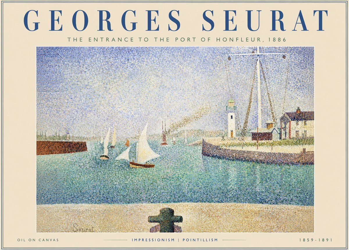 Seurat The Entrance to the Port of Honfleur, 1886 No5 - Plakat