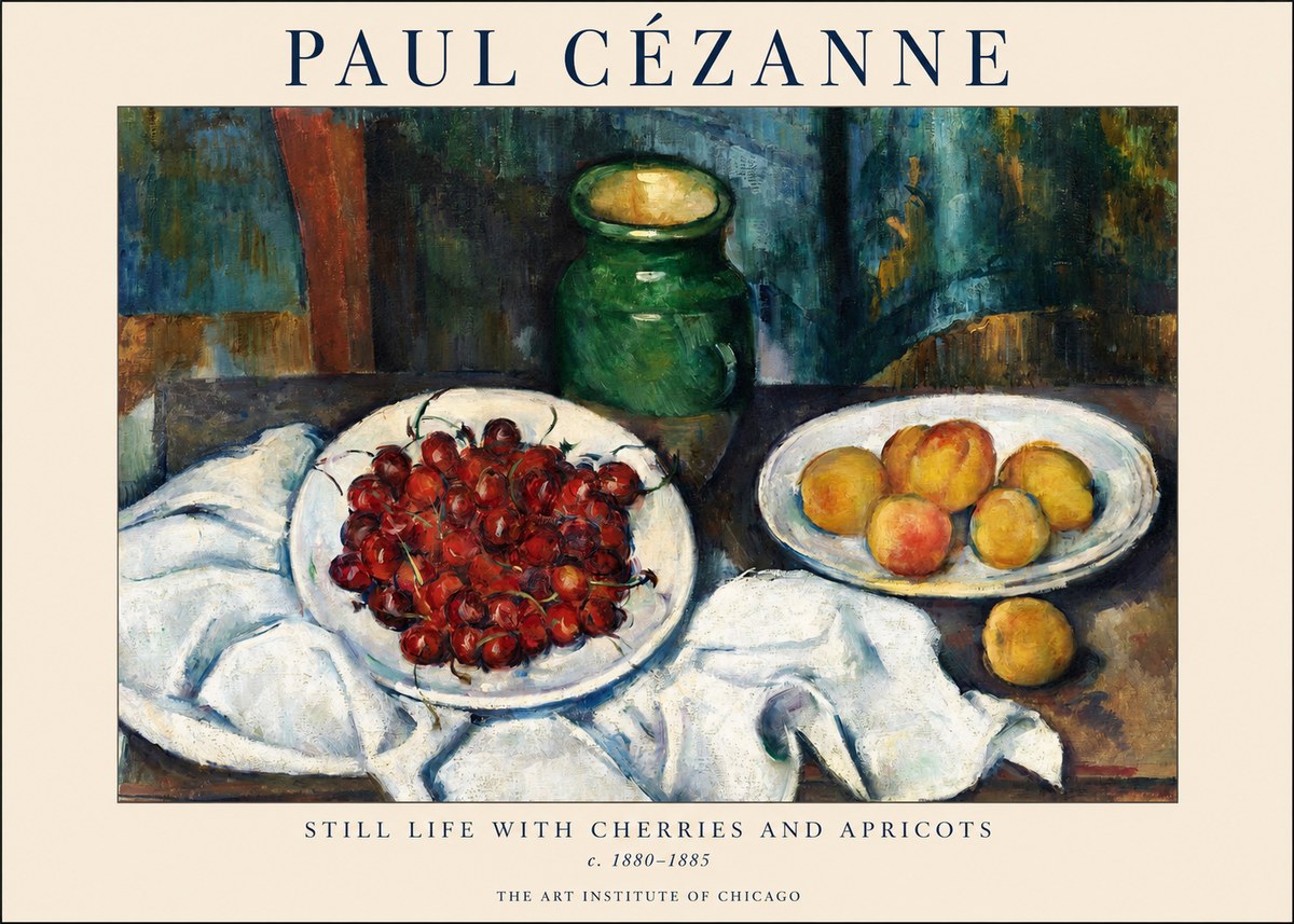 Paul Cézanne Still Life with Cherries and Apricots No1 - Plakat