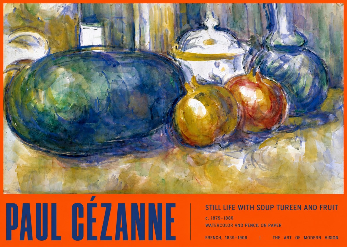 Paul Cézanne Still Life with Apples and Vessels No3 - Plakat
