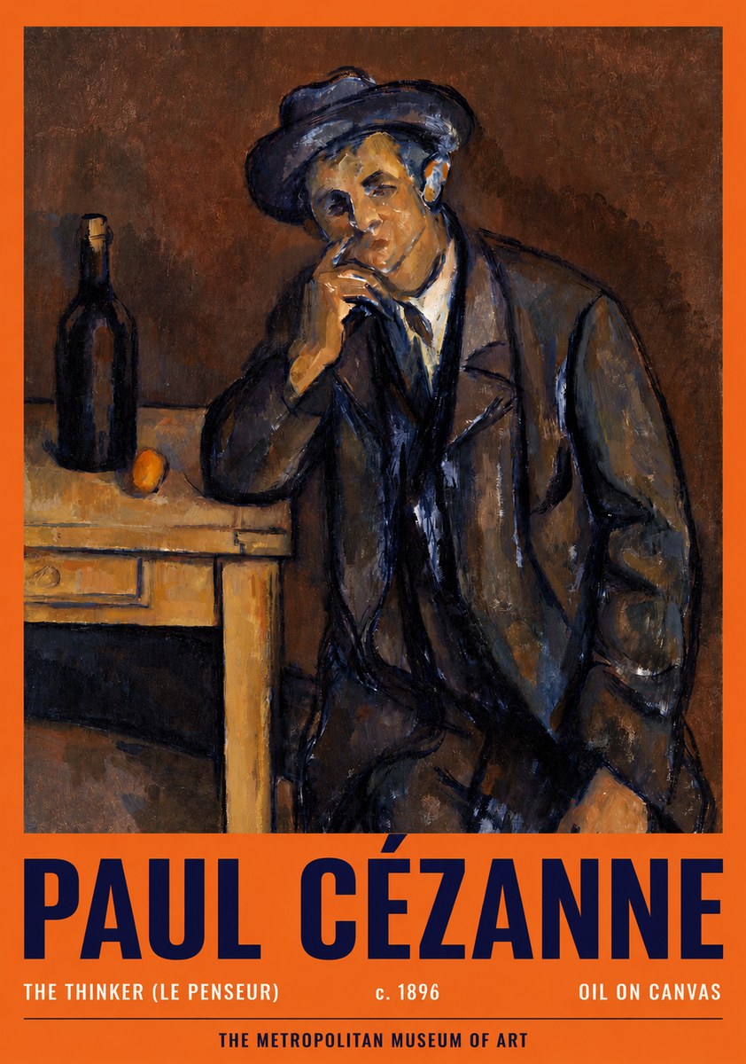 Paul Cézanne The Thinker (Le Penseur) No2 - Plakat