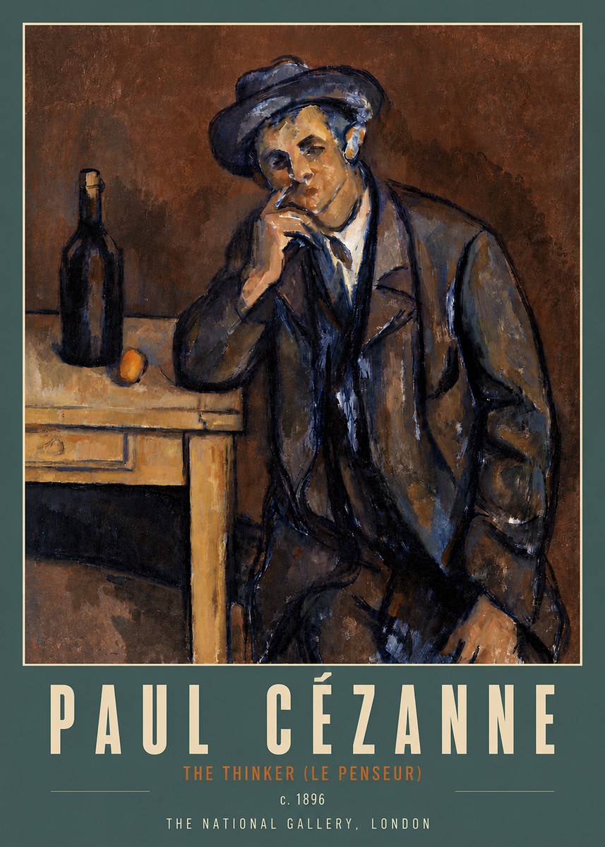 Paul Cézanne The Thinker (Le Penseur) No4 - Plakat