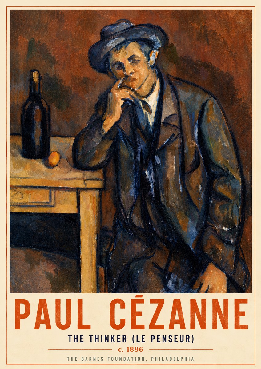 Paul Cézanne The Thinker (Le Penseur) No5 - Plakat