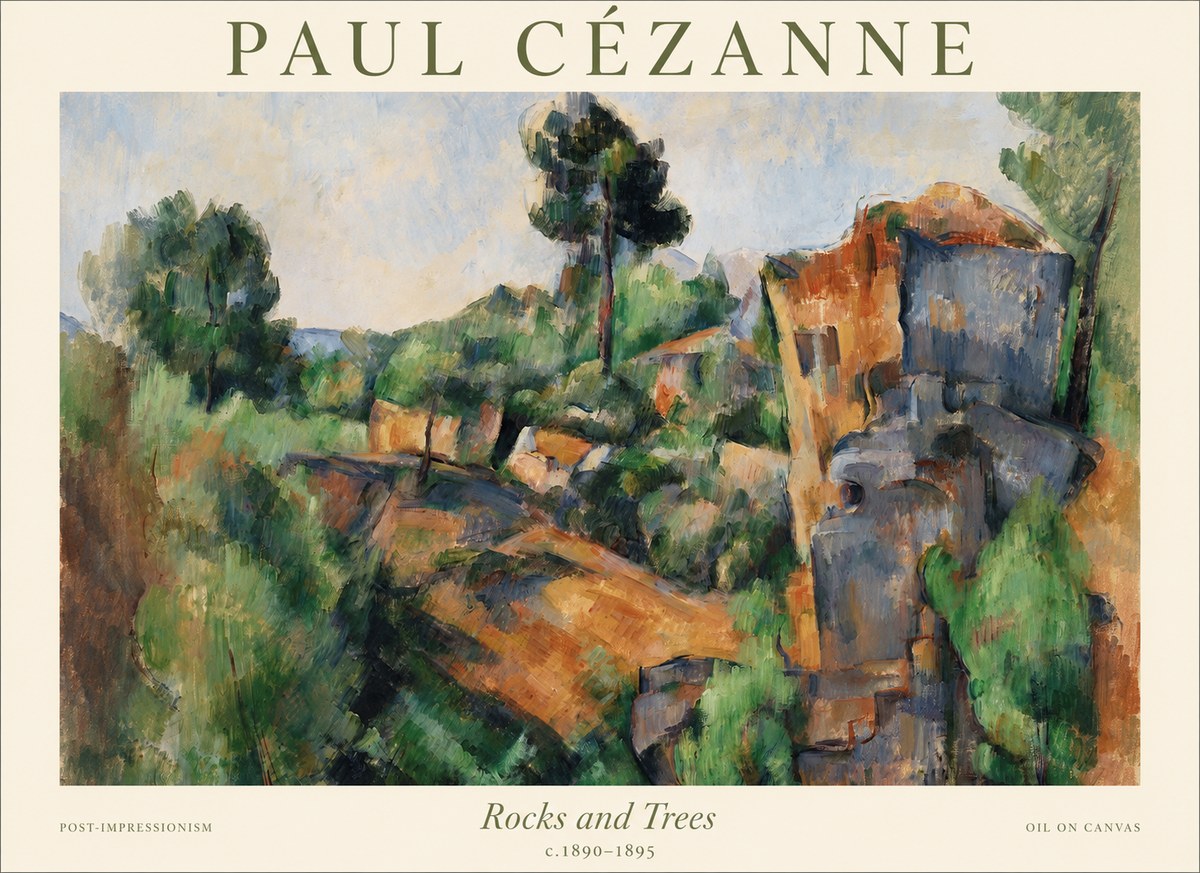 Paul Cézanne Rocks and Trees I No1 - Plakat