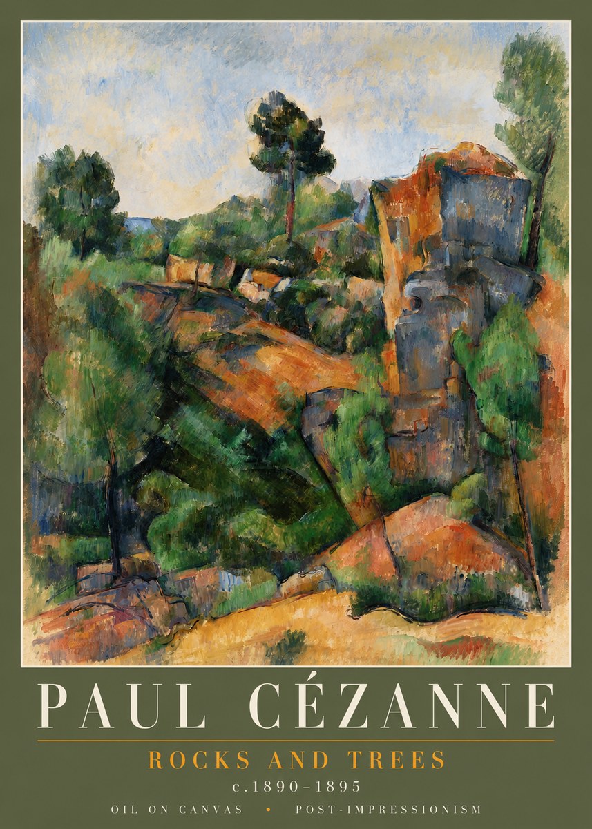 Paul Cézanne Rocks and Trees I No3 - Plakat