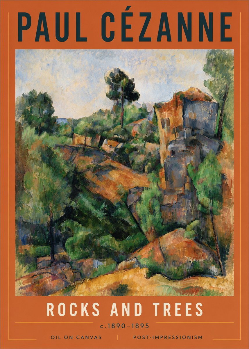 Paul Cézanne Rocks and Trees I No5 - Plakat