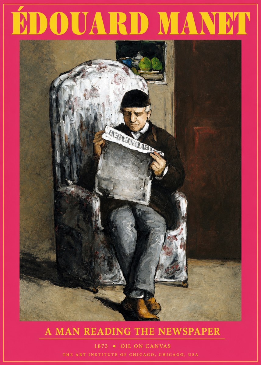 Édouard Manet A Man Reading the Newspaper No2 - Plakat