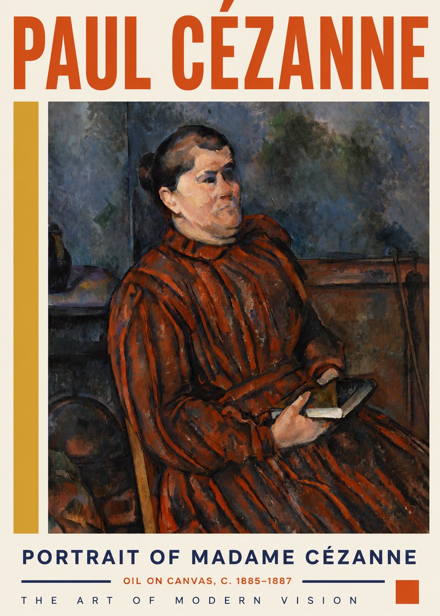 Paul Cézanne Portrait of Madame Cézanne I No5 - Plakat