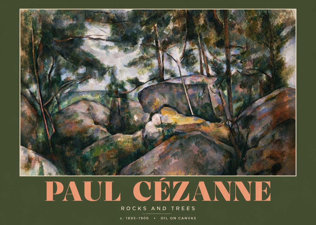 Paul Cézanne Rocks and Trees II No2 - Plakat