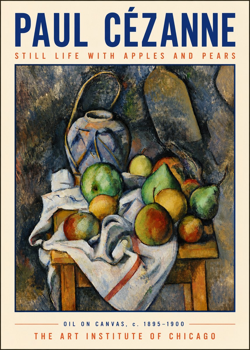 Paul Cézanne Still Life with Apples and Pears No5 - Plakat
