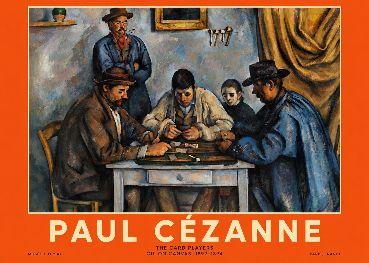 Paul Cézanne The Card Players I No2 - Plakat