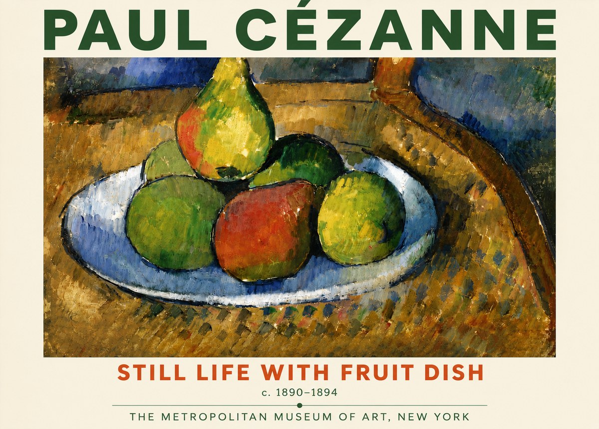 Paul Cézanne Still Life with Fruit Dish No4 - Plakat