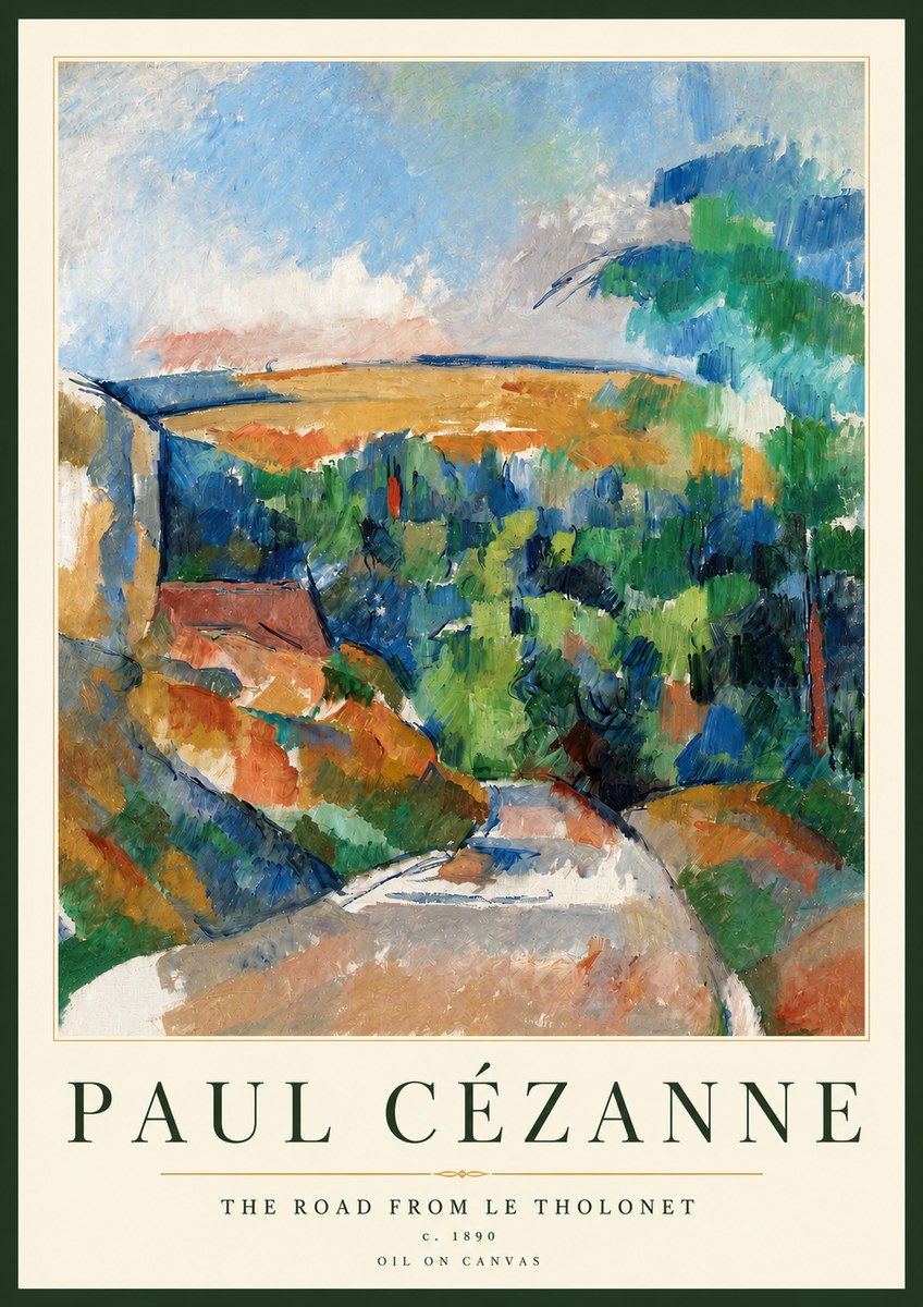 Paul Cézanne The Road from Le Tholonet No3 - Plakat