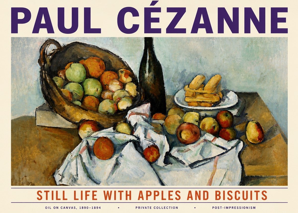 Paul Cézanne Still Life with Apples and Biscuits No6 - Plakat