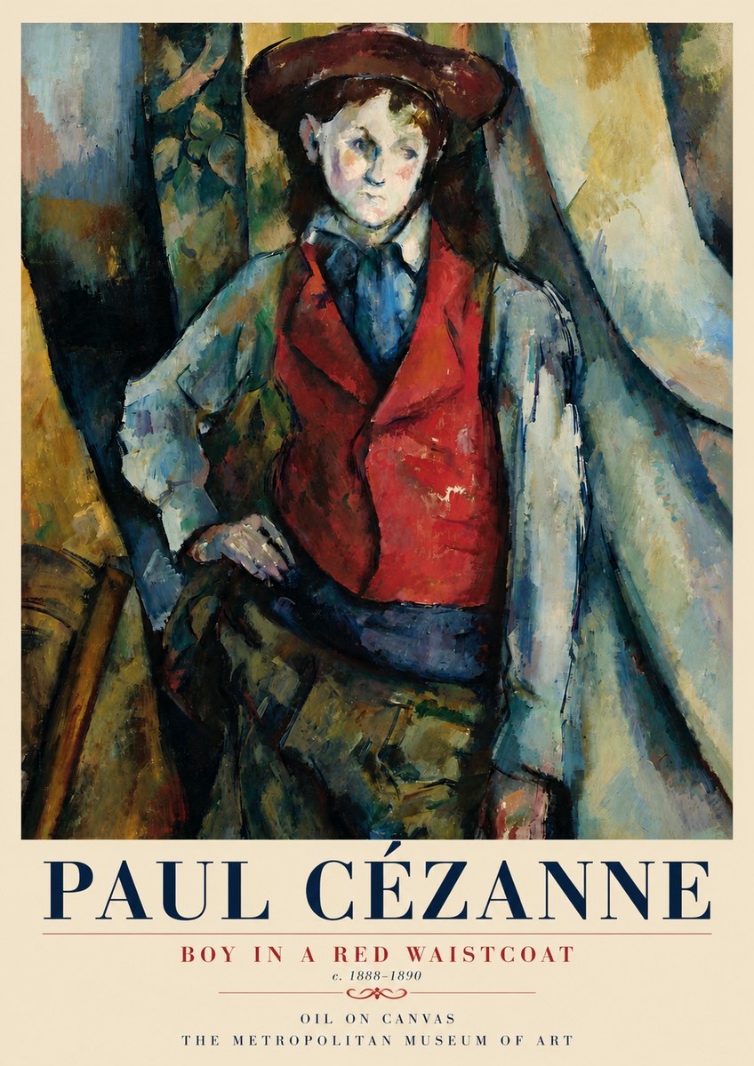 Paul Cézanne Boy in a Red Waistcoat No3 - Plakat