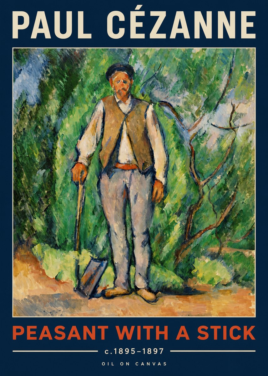 Paul Cézanne Peasant with a Stick No2 - Plakat