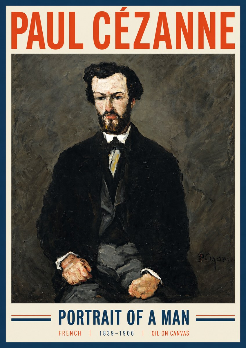 Paul Cézanne Portrait of a Man II No3 - Plakat