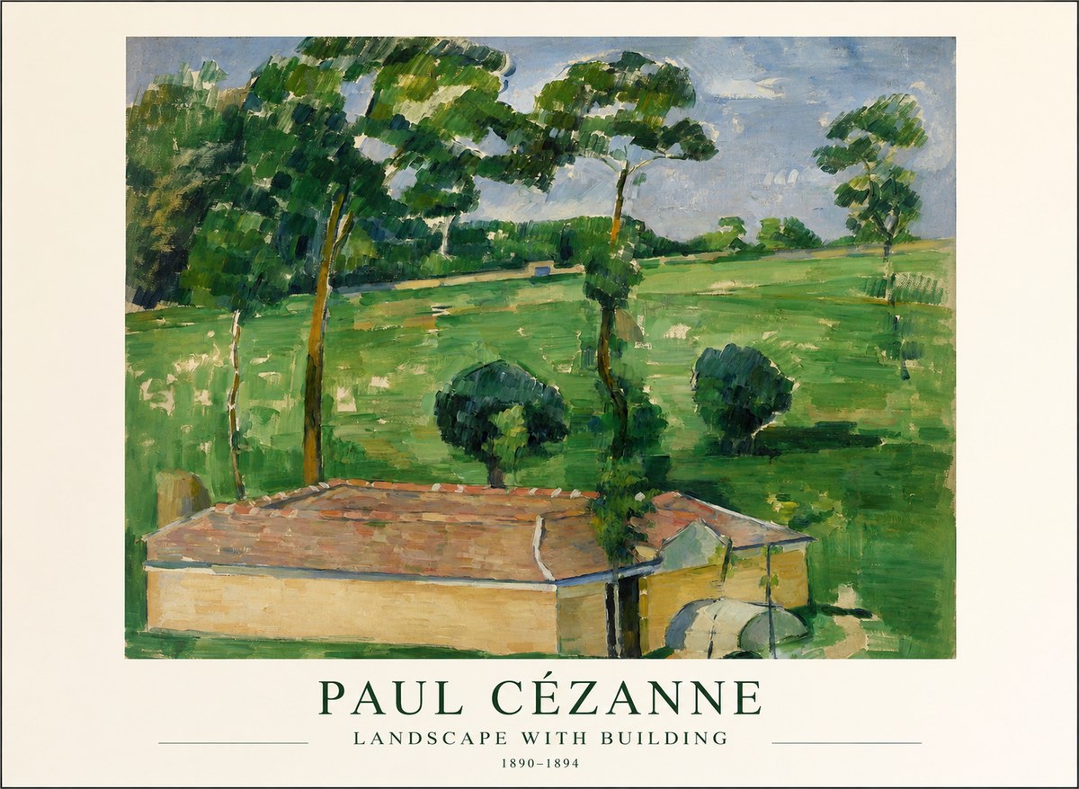 Paul Cézanne Landscape with Building No1 - Plakat