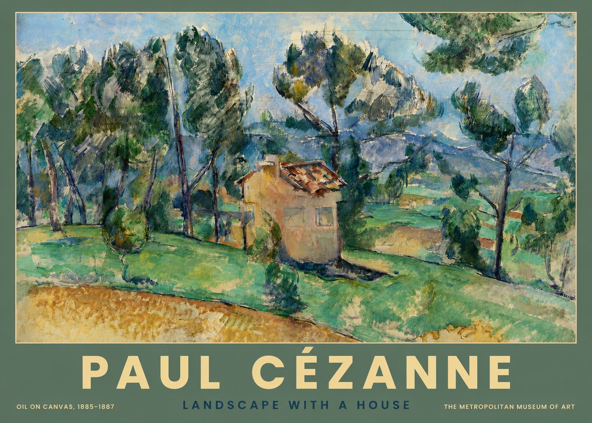 Paul Cézanne Landscape with a House No4 - Plakat