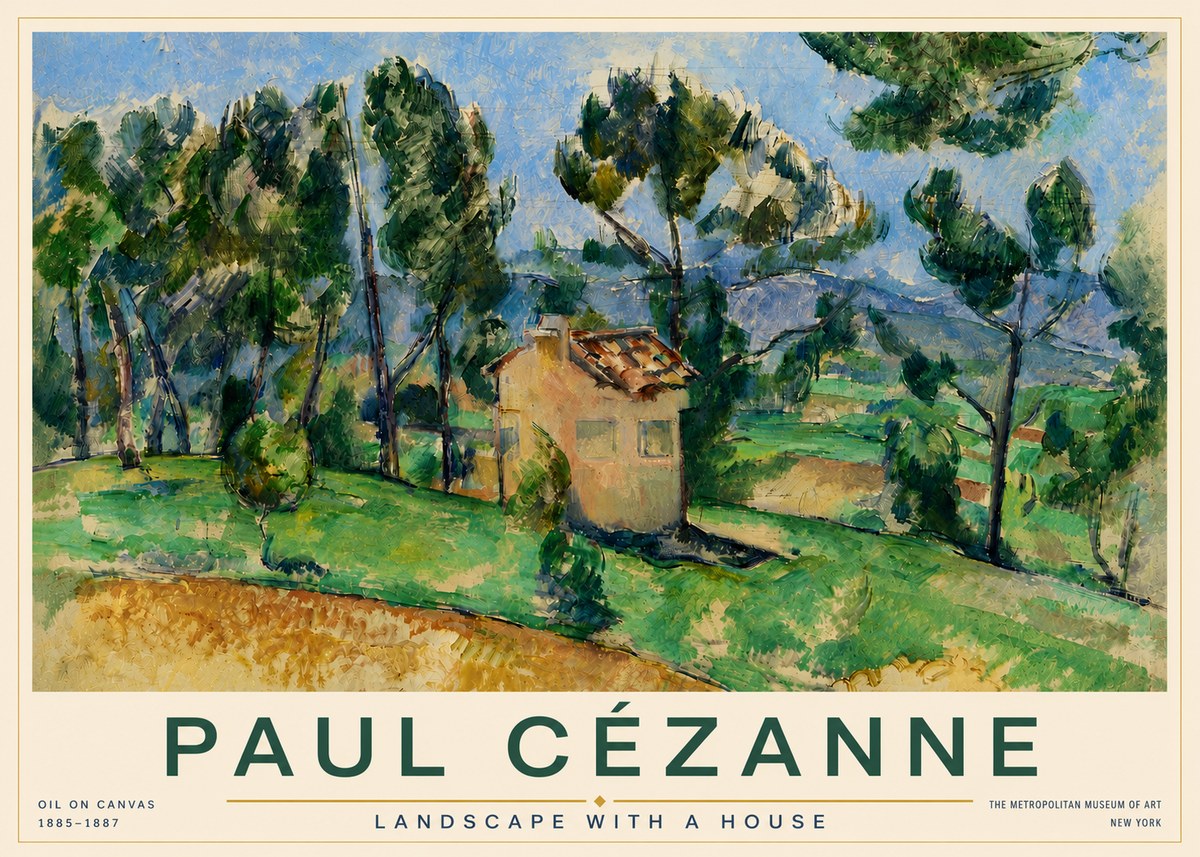 Paul Cézanne Landscape with a House No5 - Plakat