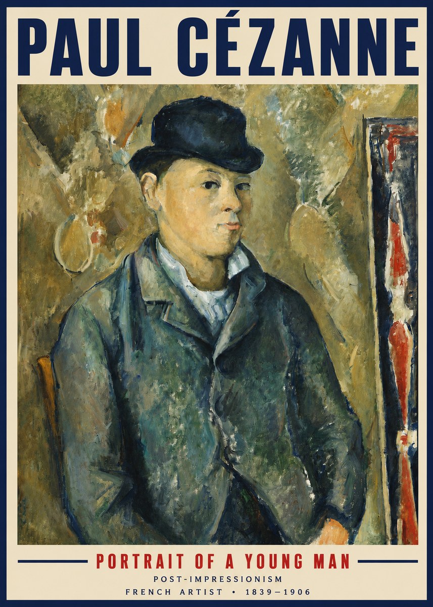 Paul Cézanne Portrait of a Young Man No3 - Plakat