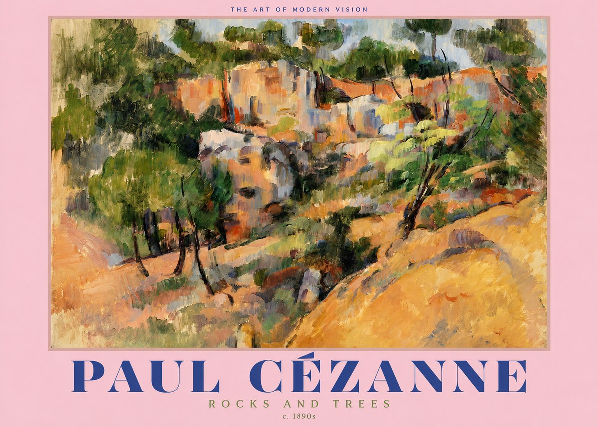 Paul Cézanne Rocks and Trees III No2 - Plakat