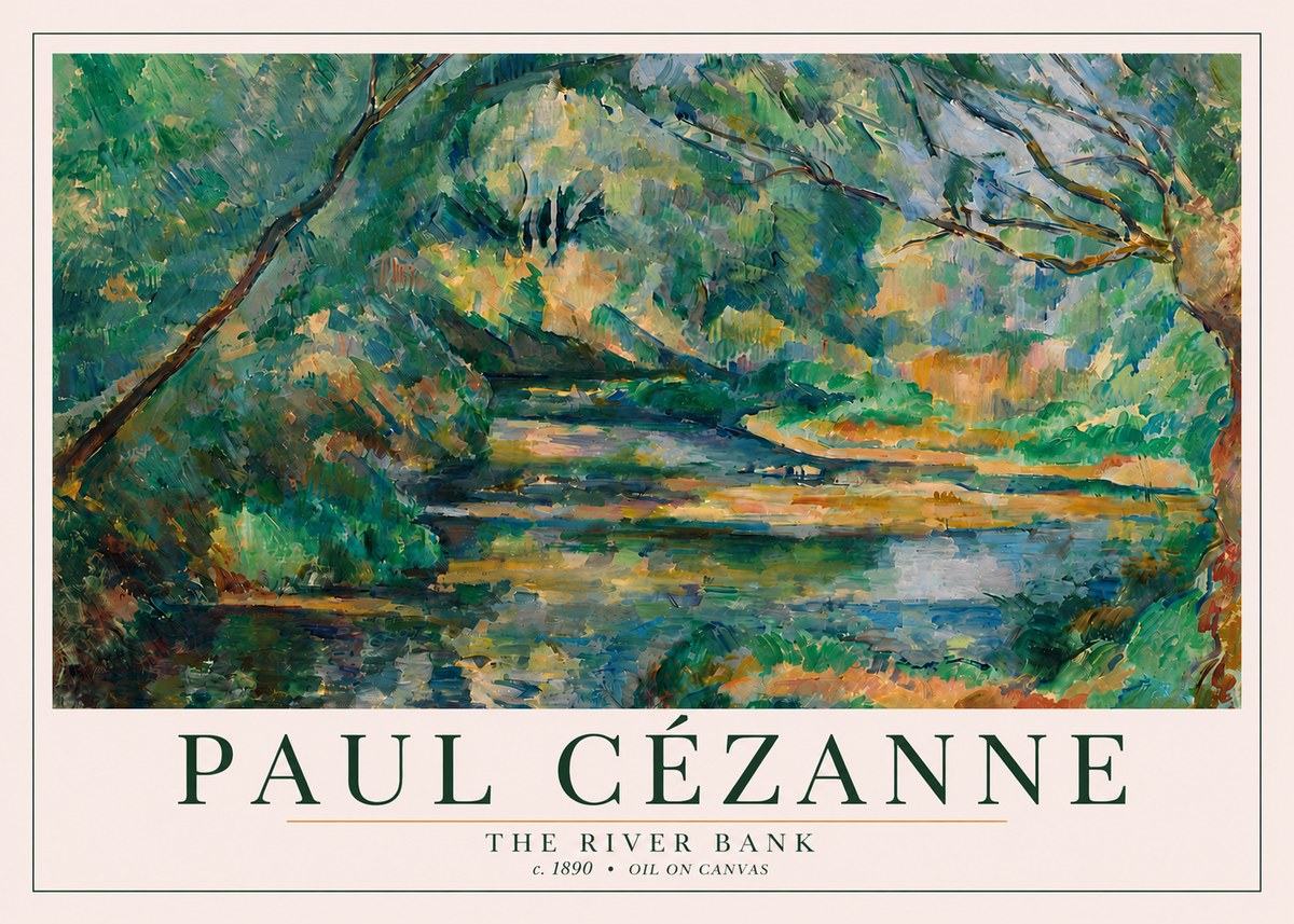 Paul Cézanne The River Bank No3 - Plakat