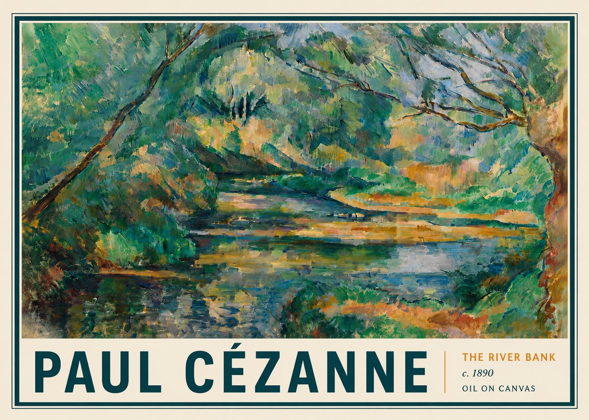 Paul Cézanne The River Bank No6 - Plakat