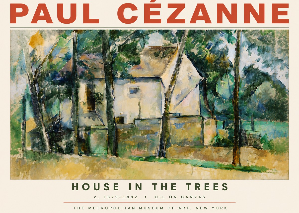 Paul Cézanne House in the Trees No3 - Plakat