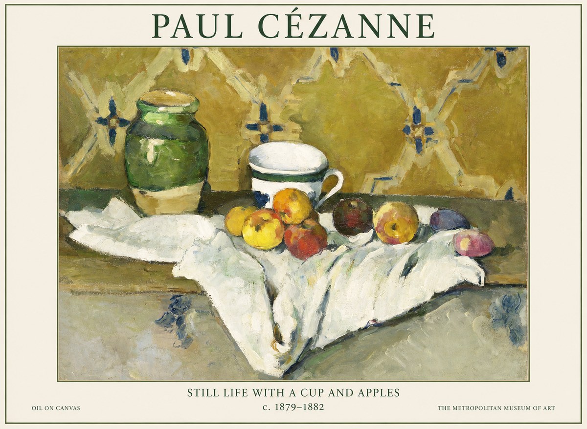 Paul Cézanne Still Life with a Cup and Apples No1 - Plakat