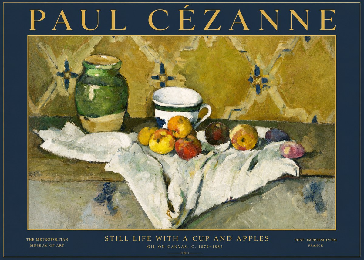 Paul Cézanne Still Life with a Cup and Apples No5 - Plakat