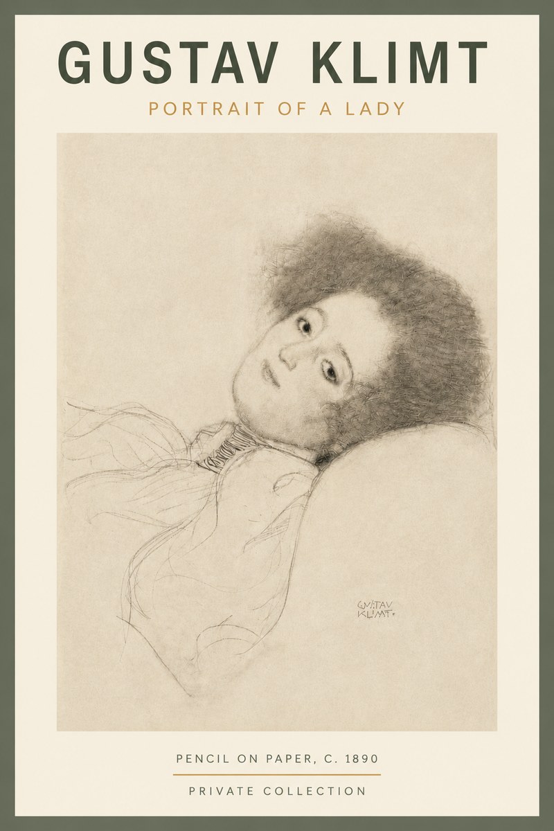 Klimt Portrait of a Lady No4 - Plakat