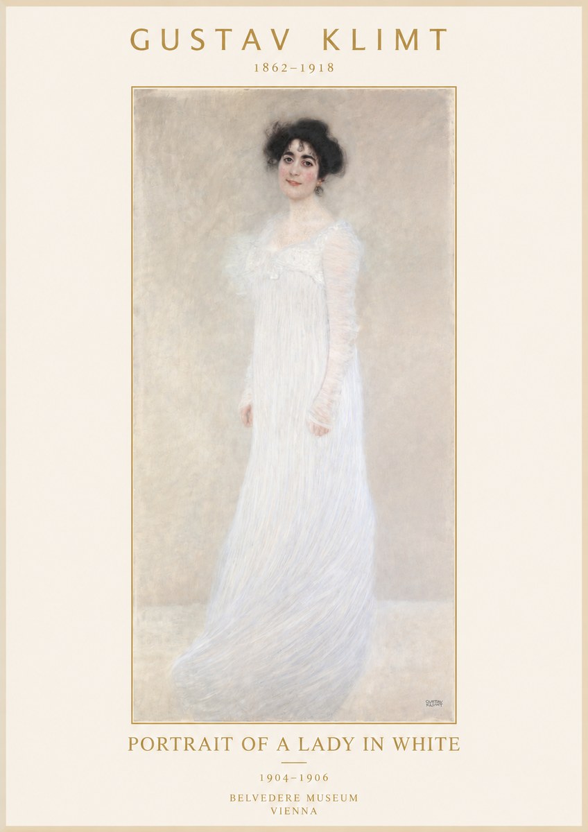 Klimt Portrait of a Lady in White No2 - Plakat