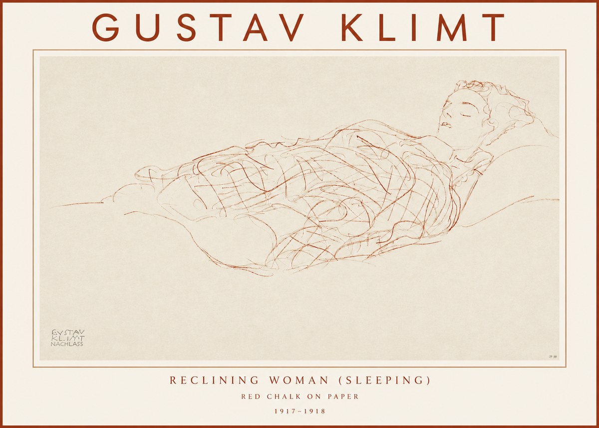 Klimt Reclining Woman (Sleeping) I No3 - Plakat