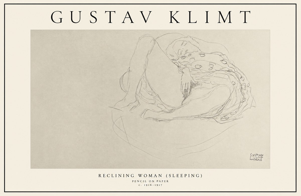 Klimt Reclining Woman (Sleeping) II No1 - Plakat