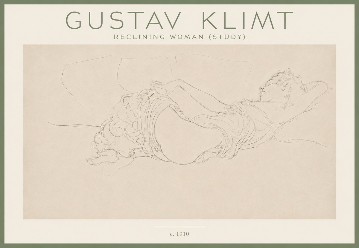 Klimt Reclining Woman (Study) No4 - Plakat