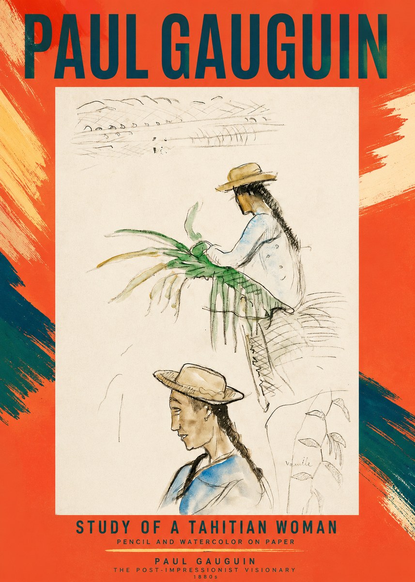 Paul Gauguin Study of a Tahitian Woman I No2 - Plakat
